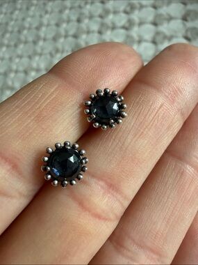 Genuine Pandora Navy Midnight Blue Crystal Birthstone Earrings